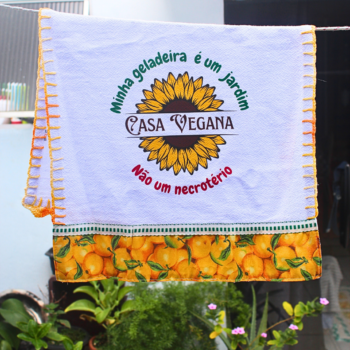 Pano de prato "Minha geladeira é um jardim"