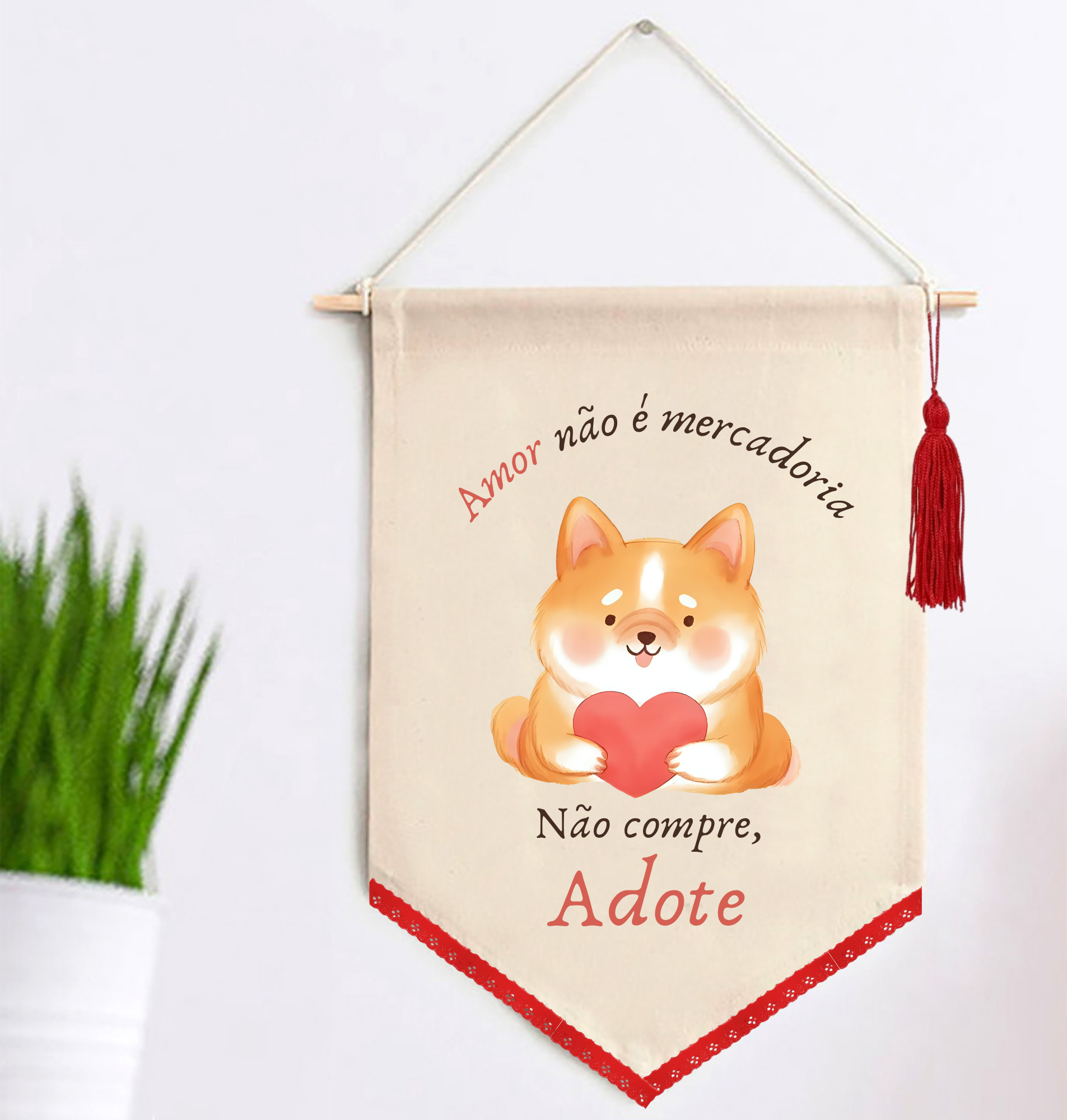 Flâmula "Não compre, adote"