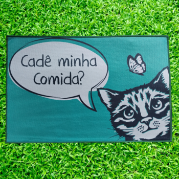 Tapete de entrada "Cadê minha comida?" 55x35cm