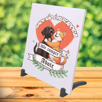 Azulejo decorativo 15x15cm "Adote"