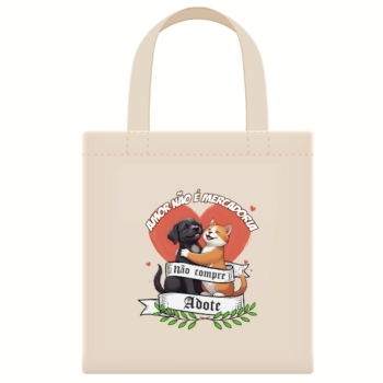 Cópia de Ecobag básica algodão cru "Adote"