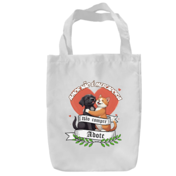 Bolsa de poliéster "Não compre, adote"
