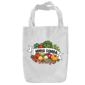 Bolsa de poliéster "Minha comida não sangra"