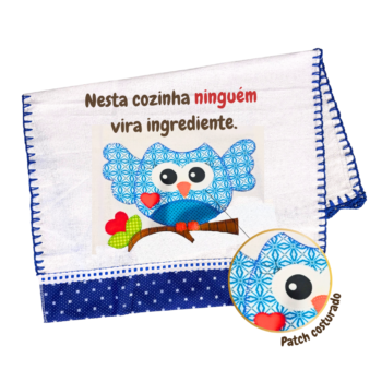 Pano de prato "Ninguém vira ingrediente" com patchwork
