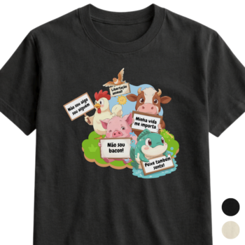 Camiseta/ Baby look "Protesto animais" 100% algodão