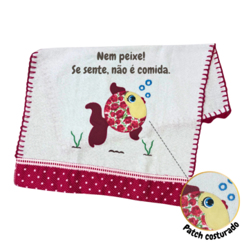 Pano de prato "Nem peixe" com patchwork