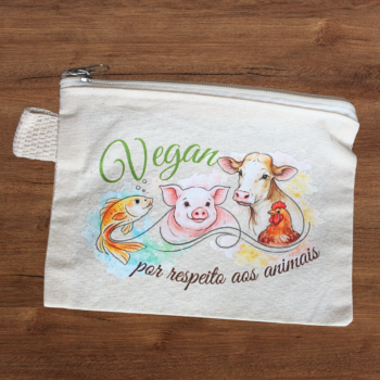 Bolsinha/ Necessaire 100% algodão "Vegan"