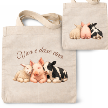 Ecobag 100% algodão "Viva e deixe viver"