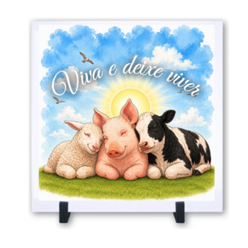 Azulejo decorativo 15x15cm "Viva e deixe viver"