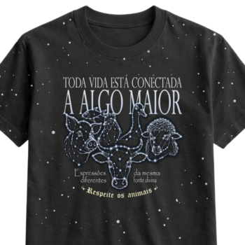 Camiseta/ Baby look "Galáxia animais" Tie Dye 100% algodão