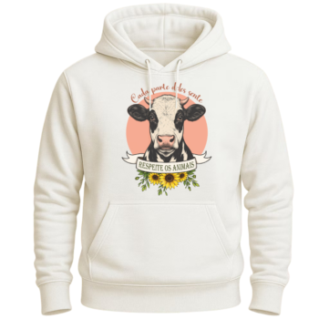 Moletom canguru flanelado c/ capuz "Respeite os animais"