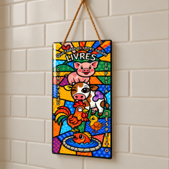 Azulejo decorativo 10x20cm "Animais livres"