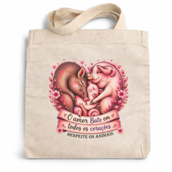 Ecobag 100% algodão "Coração animal"